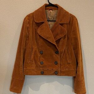Free People Rust Corduroy Pea Coat